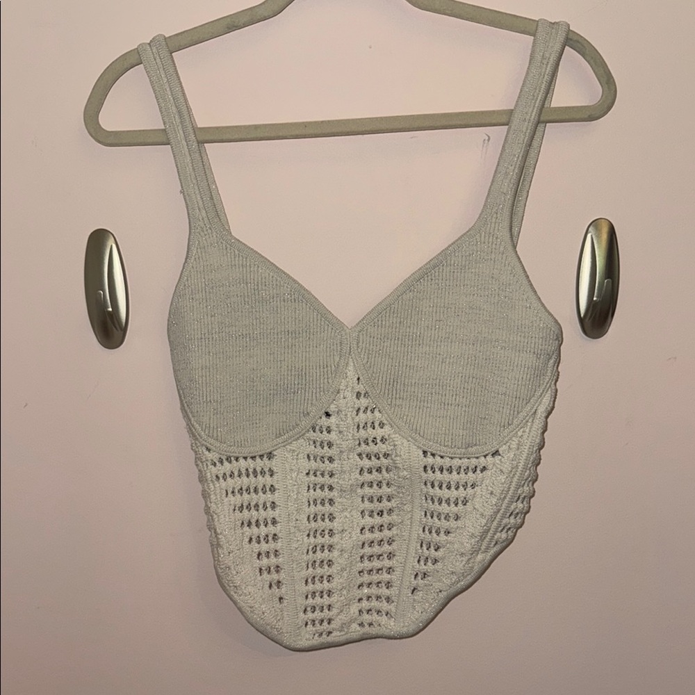 Elegant Gray Knit Bralette